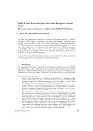 Public Private Partnerships in der Entwicklungszusammen- arbeit