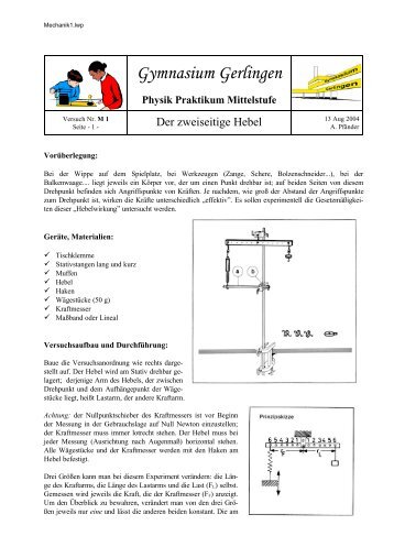 Mechanik Versuch 1 - Gymnasium Gerlingen