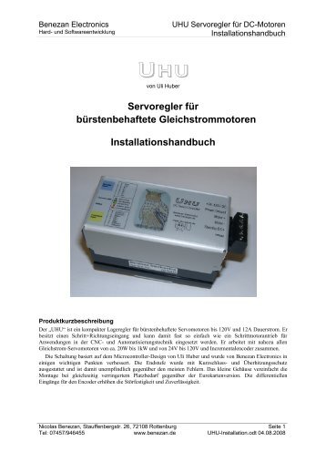 Servoregler für bürstenbehaftete Gleichstrommotoren ...