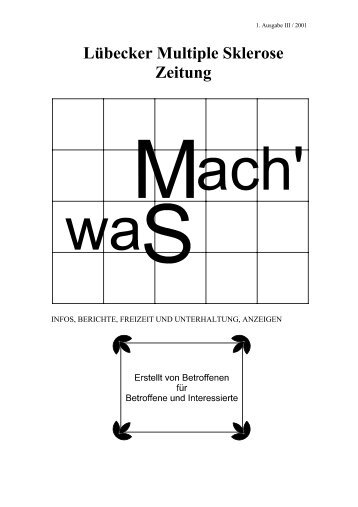 MachWas 1. Ausgabe III / 2001 - Universität zu Lübeck