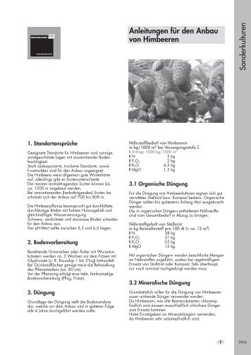Anleitungen für den Anbau von Himbeeren Sonderkulturen