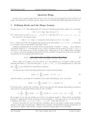 Quotient Rings 1 Defining Ideals and the Shape Lemma