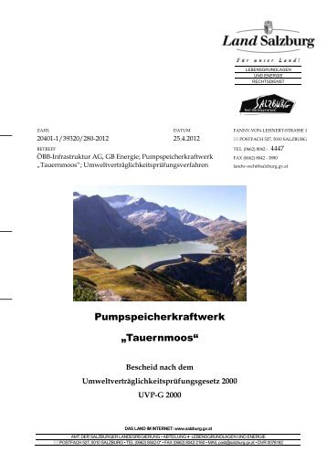 Pumpspeicherkraftwerk „Tauernmoos“ - Land Salzburg