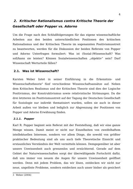 Schlußfolgerungen aus dem Positivismusstreit für das ... - Martin Brand