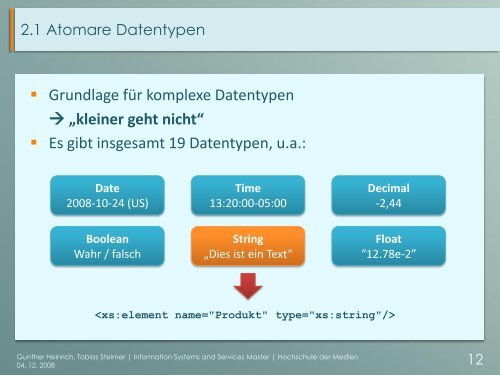 Die Bestellposition in der XML-Schema - Tobias Steimer