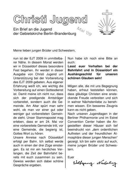 Christi Jugend Jugend Der Nak Berlin Brandenburg
