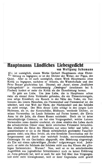 Hauptmanns Ländliches Liebesgedicht - Das Blättchen