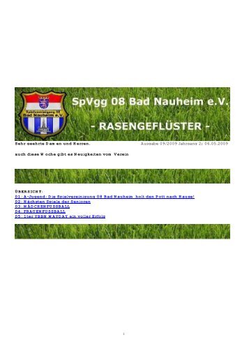 Rasengeflüster Ausgabe 09 / 2009 - Spielvereinigung 08 Bad ...