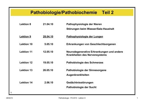 Pathobiologie/Pathobiochemie Teil 2 - Alex Eberle