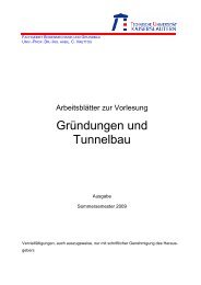 Gründungen und Tunnelbau - Vorlesung - Universität Kaiserslautern