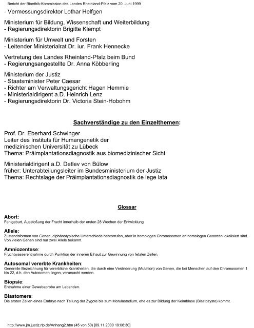 Bioethik-Kommission Rheinland-Pfalz - Ministerium der Justiz