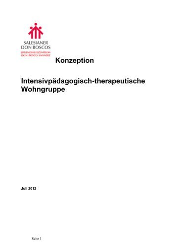 Konzeption Intensivpädagogisch ... - Don Bosco Sannerz