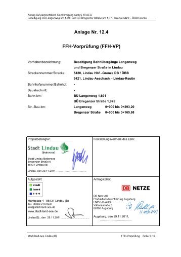 Anlage Nr. 12.4 FFH-Vorprüfung (FFH-VP) - Lindau