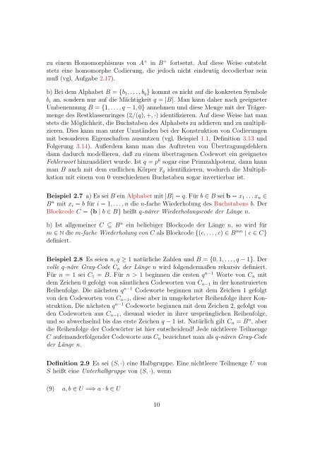 Skript zur Vorlesung "Codierungstheorie und Kryptographie"