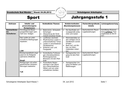 Klasse 1 - Grundschule Bad Münder