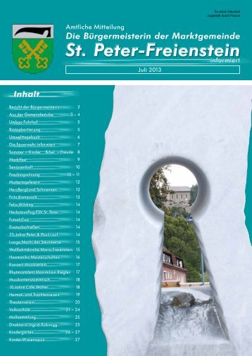 Infoblatt Juli 2013 - Gemeinde St. Peter Freienstein