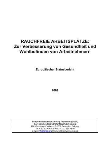 Rauchfreie Arbeitsplätze - EU-Statusbericht 2001 ... - bei Free4Ever