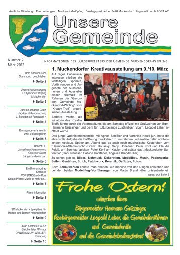 1. Muckendorfer Kreativausstellung am 9./10. März - Gemeinde ...