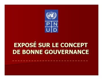 exposé sur le concept de bonne gouvernance - PNUD Gabon