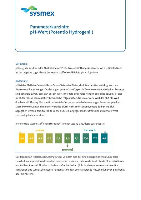 pH-Wert - Sysmex