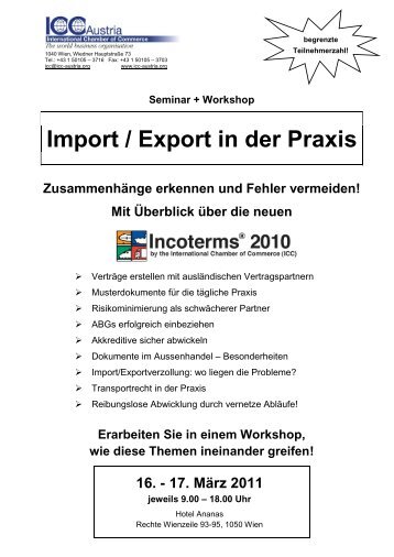 Import / Export in der Praxis - Wirtschaftskammer Österreich