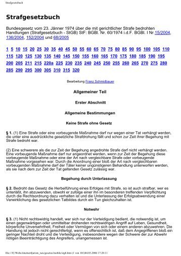 Strafgesetzbuch - StGB - Internet4Jurists.at