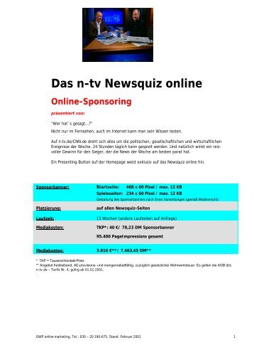 Das n-tv Newsquiz online