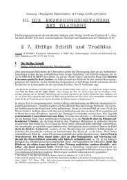 § 7. Heilige Schrift und Tradition - Theologie-Skripten