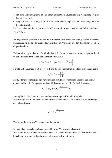 Metalle II, Teil c - Lehrstuhl Metallische Werkstoffe, Universität ...