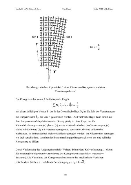 Metalle II, Teil c - Lehrstuhl Metallische Werkstoffe, Universität ...