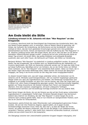 Landeszeitung: Am Ende bleibt die Stille - Orgelstadt Lüneburg