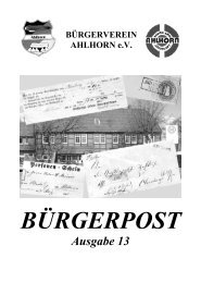 bärgerpost - Bürger- verein Ahlhorn