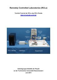 Remotely Controlled Laboratories (RCLs) - RCL-Portal