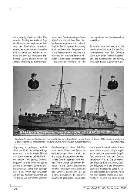Zeitschrift des Titanic- Verein Schweiz