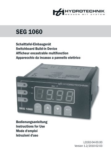 SEG 1060 - Hydrotechnik