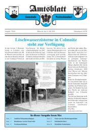 Löschwasserzisterne in Colmnitz steht zur Verfügung