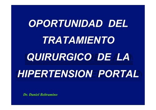 oportunidad del tratamiento quirurgico de la hipertension portal