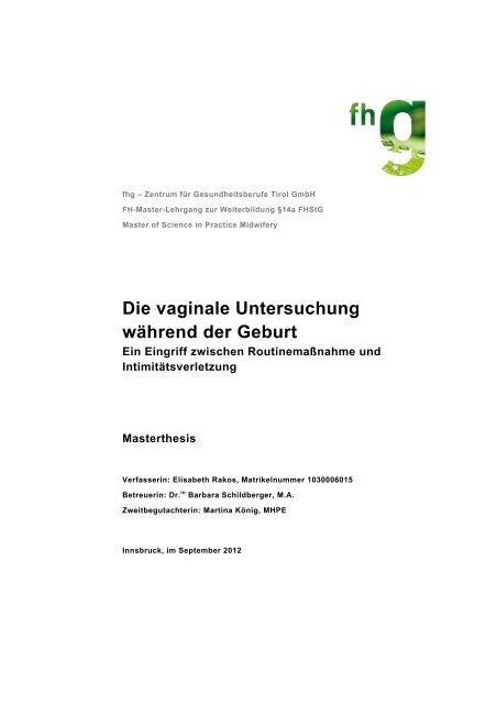 Die vaginale Untersuchung während der Geburt