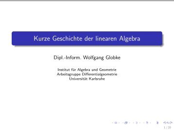 Kurze Geschichte der linearen Algebra