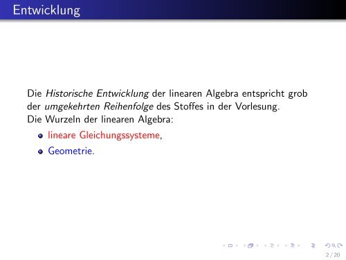 Kurze Geschichte der linearen Algebra