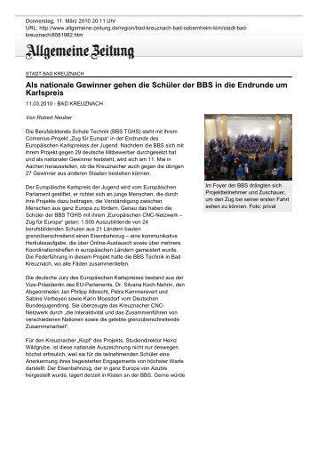 Allgemeine Zeitung Bad Kreuznach - European CNC-Network