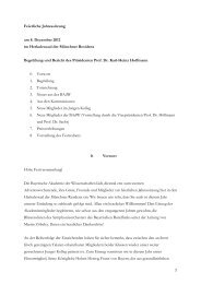 Begrüßung und Jahresbericht - Bayerische Akademie der ...