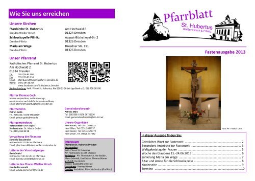 Pfarrblatt Fastenzeit 2013 - Kath. Pfarrei Sankt Hubertus