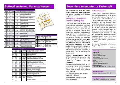 Pfarrblatt Fastenzeit 2013 - Kath. Pfarrei Sankt Hubertus