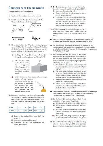 ÜA zur Vorbereitung 3. LK Kräfte