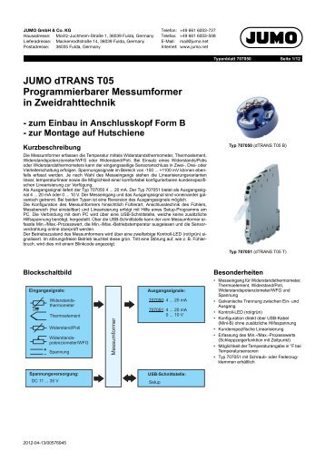 JUMO dTRANS T05 Programmierbarer Messumformer in ...