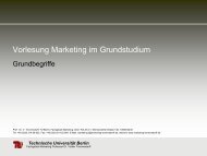 Grundbegriffe - Fachgebiet Marketing - TU Berlin