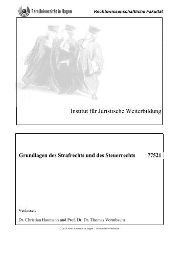 Grundlagen des Strafrechts und des Steuerrechts - Institut für ...