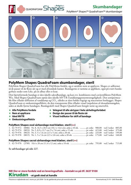 PolyMem Shapes QuadraFoam skumbandager, steril - Kvalicare
