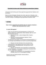 Checkliste Errichtung oder Nutzungsänderung ... - WFG-BGL